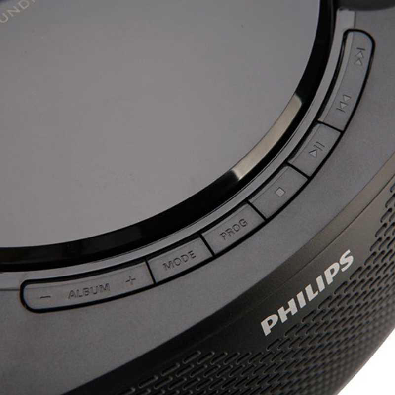 飞利浦(Philips) CD播放机AZ380/93 CD机/FM/U盘 学生英语学习机播放光盘磁带便携音响胎教 黑色