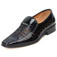 金猴男士凉鞋商务正装尖头套脚男士真皮鞋38245(黑色42)