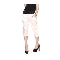 婉甸OL通勤风白色低腰七分裤1112246120L