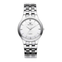 天王表 爆款商务全钢手表 情侣男表 GS3522S-B白