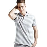 L.L.Sibling男装 双色彩条POLO短袖T恤275190(蓝白/M)