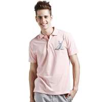 L.L.Sibling男装 扬帆印花全棉短袖POLOT恤170685(浅粉/XL)