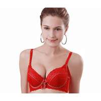 仙子宜岱东方印象雅致蕾丝3/4加厚拢胸模杯大红(70A)1024