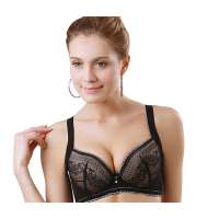 仙子宜岱繁华之吻背部加宽U型美背3/4按摩杯文胸黑色(80C)1064