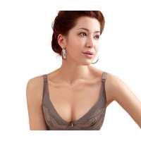 仙子宜岱凤舞飞扬性感梦幻网纱健康聚拢文胸浅啡(90C)1110