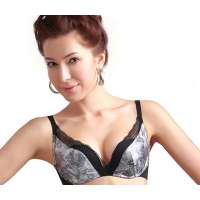 仙子宜岱暮色隐形低鸡心位3/4杯聚拢文胸黑色(75B)1076