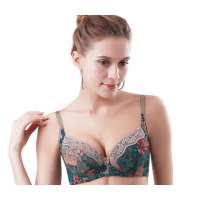 仙子宜岱炫彩3/4手掌式按摩立体模杯集中型文胸松绿(80A)1149