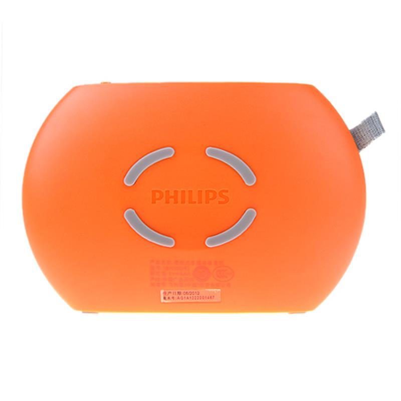 Philips/飞利浦 SBM100便携迷你插卡音箱 老人收音机MP3随身听音响 TF卡外响扩音器 儿童教学播放器 橙色