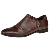 TONYJOHNSON英伦褶皱透气孔真皮时尚男鞋K122352棕(43)