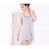 欧迪芬2012年新款薄纱刺绣小睡衣WA-轻透蓝(XL)OD10208