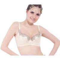 欧迪芬2012春季新款金属纱丝3/4罩剪接刺绣文胸CC-可可(B80)OA13226