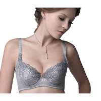欧迪芬2012春季新款金属纱丝3/4罩剪接刺绣文胸WA-轻透蓝(C85)OA13226