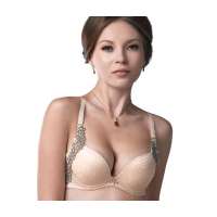 欧迪芬2012春季新款金属纱丝刺绣文胸CC-可可(A80)OA23225