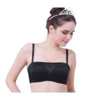 欧迪芬2012年无痕提花1/2罩抹胸款BK-黑色(B75)OA22207