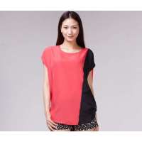 佐丹奴女装炫彩雪纺绸时装T恤01342031(木瓜红色/均码)
