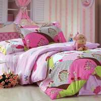 阳光生活全棉印花儿童单人四件套童话部落(粉)1.2M