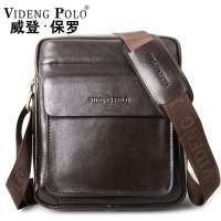 VIDENGPOLO威登保罗牛皮休闲斜挎包35731深棕色