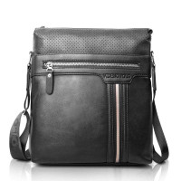 VIDENGPOLO威登保罗正品男士牛皮休闲斜挎包2000黑色
