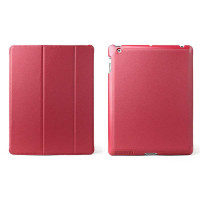 Snowkids新ipad3/ipad2多折叠式智能超薄保护套(红色)