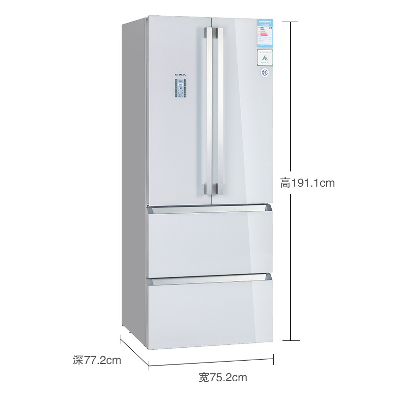 西门子(SIEMENS) KM40FS20TI 454升 变频混冷无霜 滤膜保湿零度保鲜 LCD液晶屏 多门冰箱(白色)