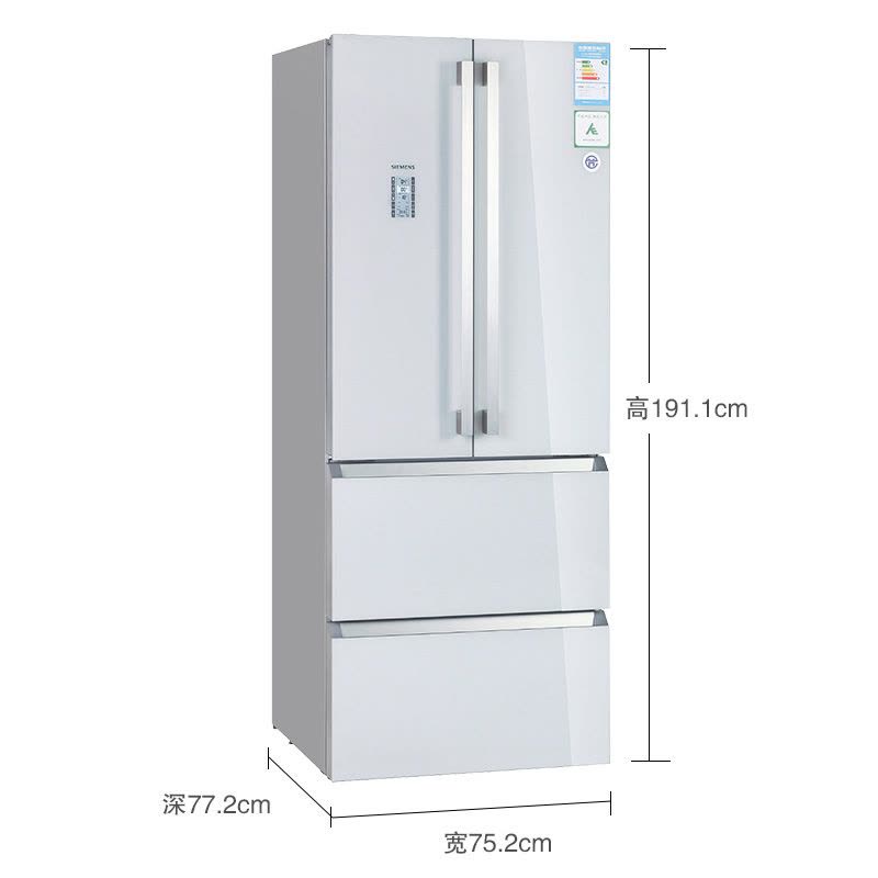 西门子(SIEMENS) KM40FS20TI 454升 变频混冷无霜 滤膜保湿零度保鲜 LCD液晶屏 多门冰箱(白色)图片