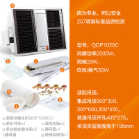 奥普（AUPU）浴霸QDP1020C银色 风暖浴霸 一体纯平吸顶嵌入式三合一浴霸 换气扇 适合集成吊顶式 普通吊顶式