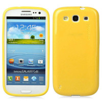 卡登仕实色亮点胶套三星I9300(亚光黄)