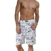 金丰田男士纯棉家居裤沙滩裤两条装白色蓝色(XXL)540