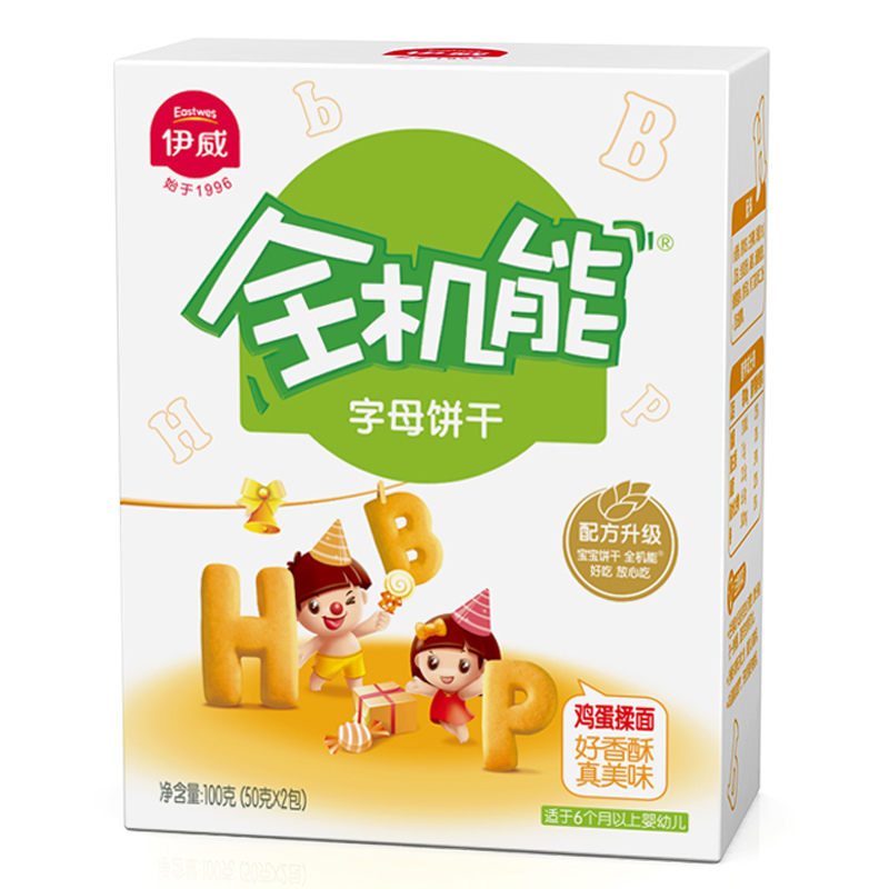 [苏宁自营]伊威( Eastwes)全机能字母饼干100g 婴幼儿配方饼干