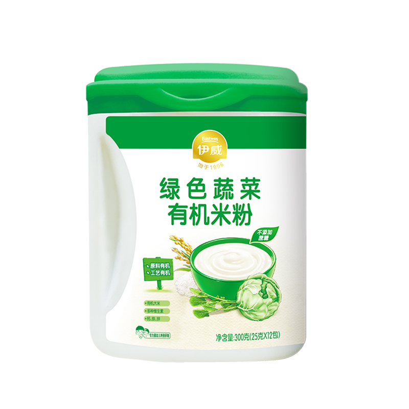伊威( Eastwes)绿色蔬菜有机米粉300g 适于6个月以上婴幼儿