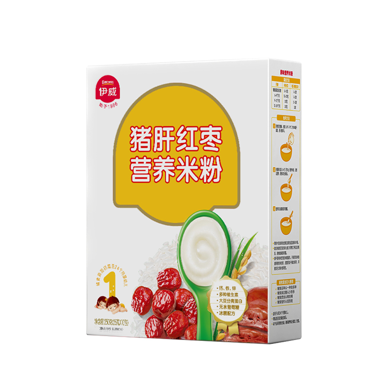 伊威( Eastwes)猪肝红枣营养米粉250g 1阶段 婴幼儿营养米粉