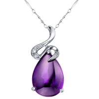 易燃火山925纯银紫水晶项链SZP0253A