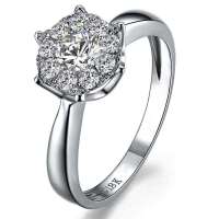 佐卡伊50分白18K金钻石女戒 -浪漫满屋11号