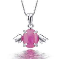 易燃火山925纯银天然红宝石项链 SP0602R