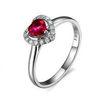 佐卡伊18K金豪华红宝石戒指 -缅甸天然心形红宝石13号