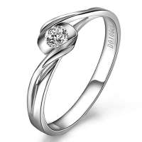 佐卡伊白18K金钻石女戒