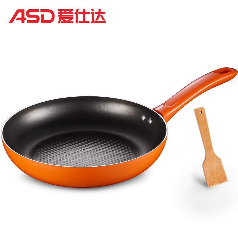 爱仕达（ASD) 24CM城市新秀不粘煎锅 少油烟不粘锅平底锅煎锅煎蛋煎饼锅牛排煎锅（橙色） WG8224EO