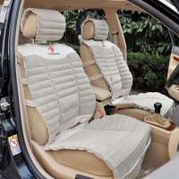 虎贝尔 汽车坐垫 座垫 布艺通用坐垫 养生座垫 四季坐垫 双面养生 米色YM-SM