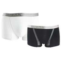 忍者2条装粘纤平角低腰U凸性感男士内裤黑白(XXXXL)HNN0191A