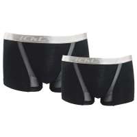 忍者2条装粘纤平角低腰U凸性感男士内裤黑色(XXXL)HNN0191A