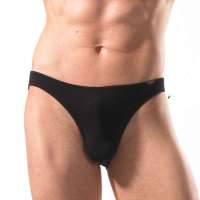忍者2条装粘纤三角低腰U凸性感男士内裤黑色(M)HNN0190A