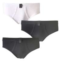 忍者3条套装100%纯棉中腰三角男士内裤2黑1白(M)HNN1096A