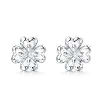 周生生 Pt950铂金四叶草耳环 81596e