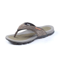 海泰客HI-TEC男款反绒牛皮超轻防滑户外人字拖鞋凉鞋20-5M077(棕色/44)