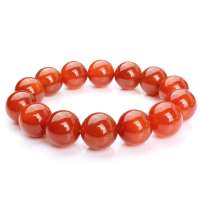 晶心依恋 3A级天然红玛瑙手链14mm