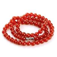 晶心依恋 3A级天然红玛瑙项链6mm