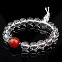 晶心依恋 3A级天然水晶三宝手链 白水晶 红玛瑙 惊鸿一瞥