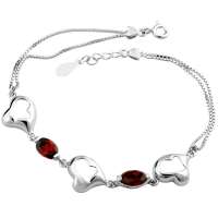 易燃火山925银天然石榴石手链SB0044G