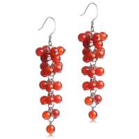 Lux-women-925银镶红玛瑙耳坠-迷人LW12030502684