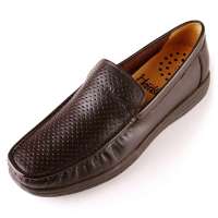 牧马人优质头层牛皮舒适超轻排汗按摩保健休闲男鞋10339褐色41